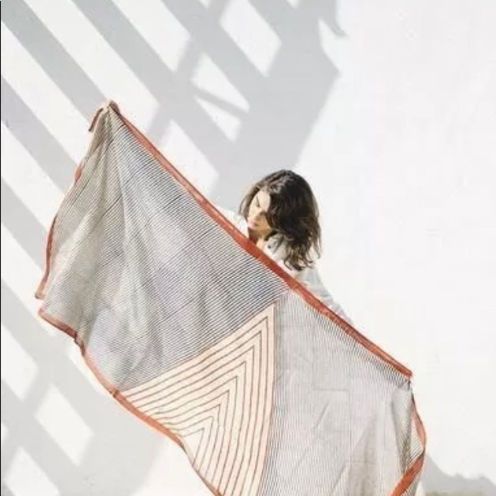 Block Shop Textiles Tent Scarf Cotton Silk RARE